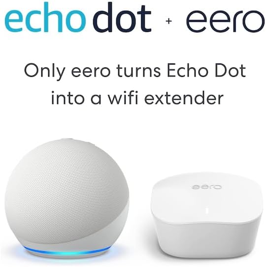 Amazon Echo Dot (newest model) in Glacier White on a nightstand — compact smart speaker with Alexa and vibrant sound