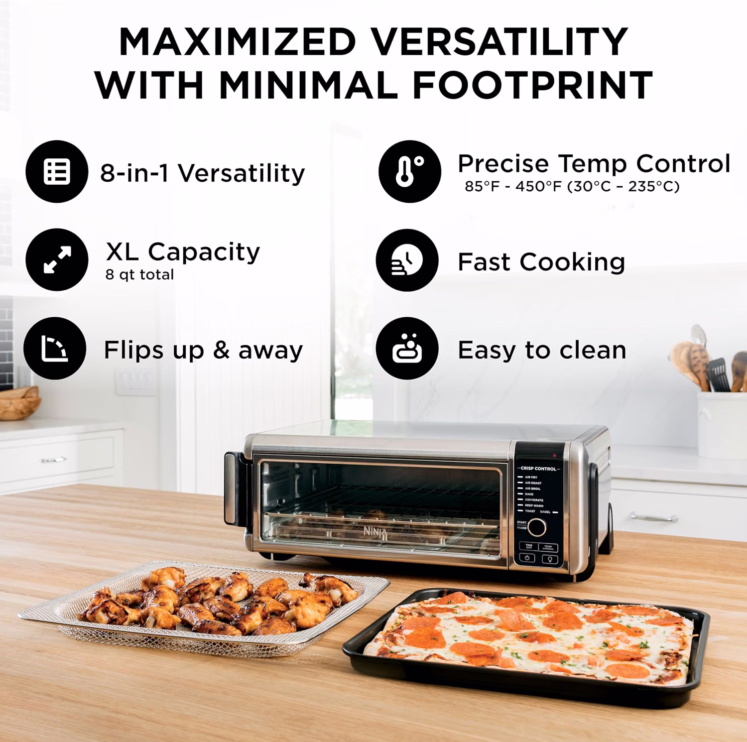 Ninja Digital Air Fry Countertop Oven, 8-in-1, XL, Silver, SP101