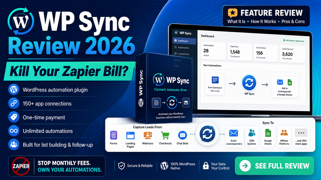 WP Sync review 2026 WordPress automation plugin replacing Zapier monthly subscription with one time payment