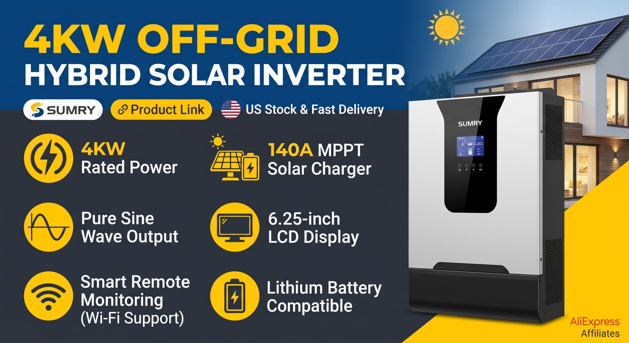 Sumry 4KW 120V Off-Grid Solar Inverter review