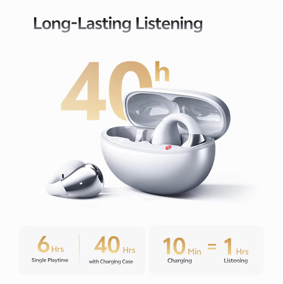 QCY Crossky C30S ear clip earbuds unboxing contents and charging case
