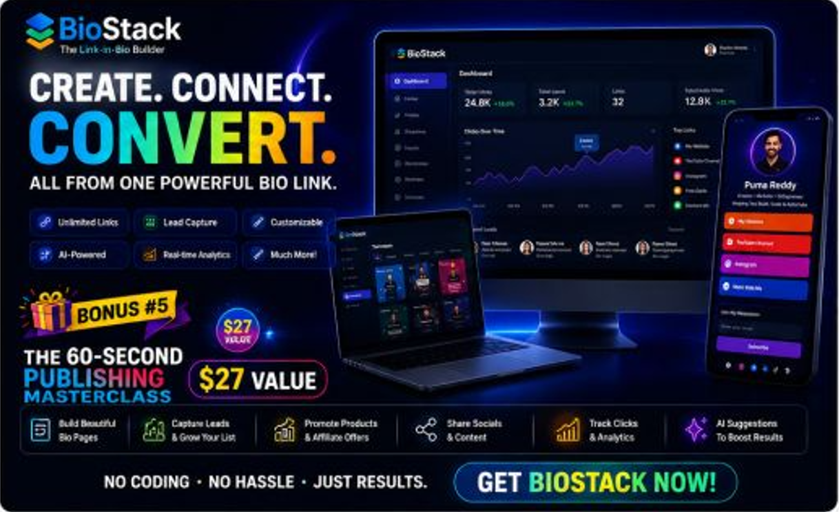 BioStack review 2026 premium link in bio page builder replacing monthly subscriptions with one time payment