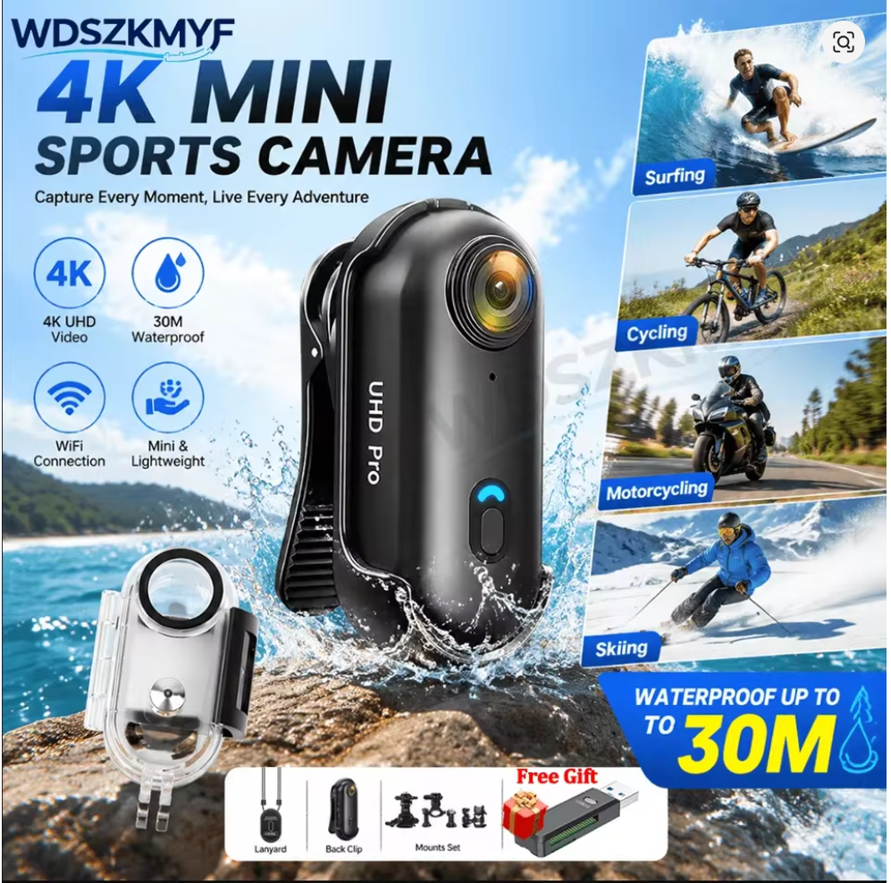 Mini 1080P/ 4K Pocket Magnetic POV Vlog Camera